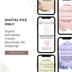 Calm in Her Qalb | Islamic Affirmation Cards for Pregnancy & Birth | A7 Digital Printable Download