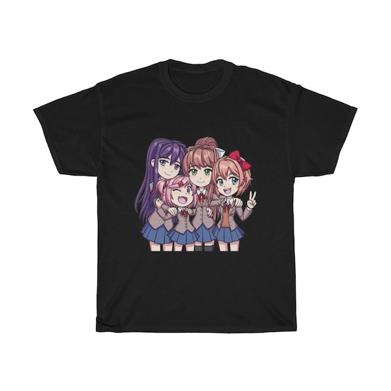 Doki Doki Literature Club Anime Cartoon Men's White Graphic Tee