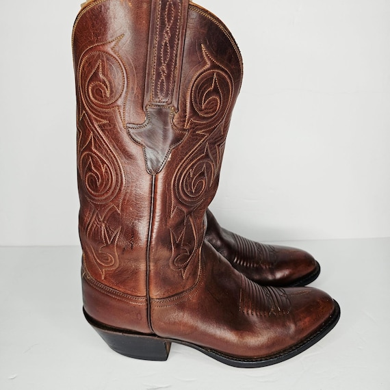 Lucchese Classics Handmade Brown Leather Western Cowboy Boots E199464 Size 8 D