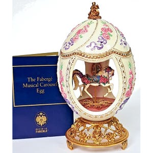 Franklin Mint House of Faberge Musical Carousel Egg 24k Gold