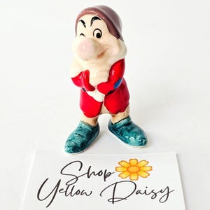 Vintage Disney Grumpy Ceramic Figurine Snow White 7 Dwarfs Japan - M1100