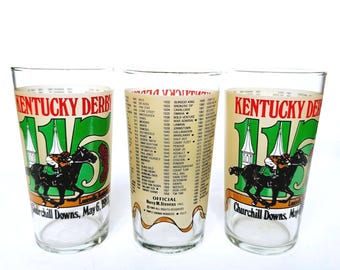 Three Vtg 1989 Kentucky Derby Official Mint Julep Glass - Churchill Downs M902