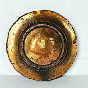 Pomello per mobili vintage in ghisa, rotondo e bombato, tonalità bronzo dorato, stile industriale fai-da-te