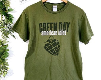 Vintage Y2K Green Day American Idiot 2004 Punk Rock Concert Mens Sz M - Ts313.7