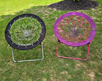 Set of 2 Bunjo Bungee Chairs Foldable Portable Seating Black Purple Y2K Style