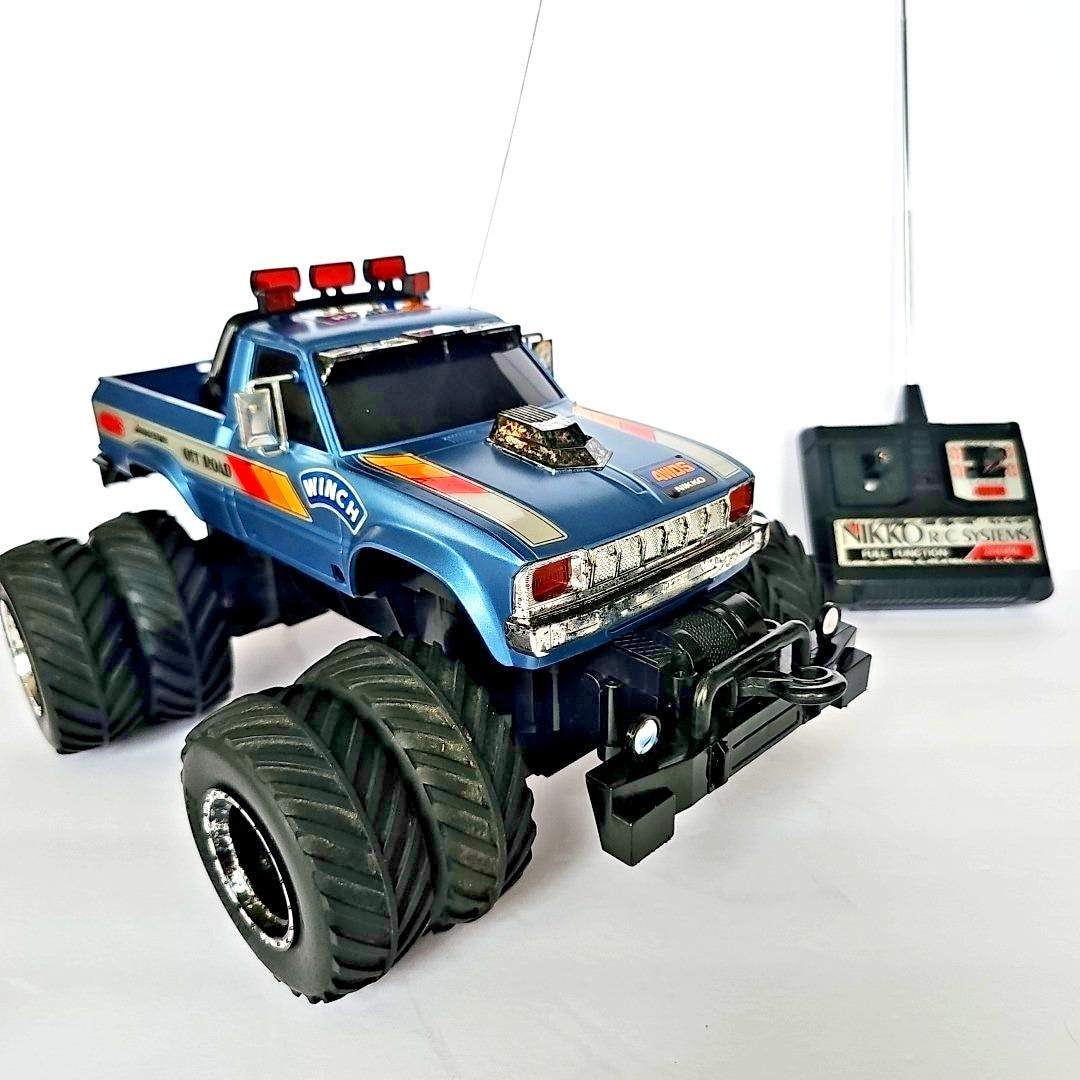 1985 Nikko Japan 4WDS Big Brutus RC Remote Monster Truck Vtg Winch