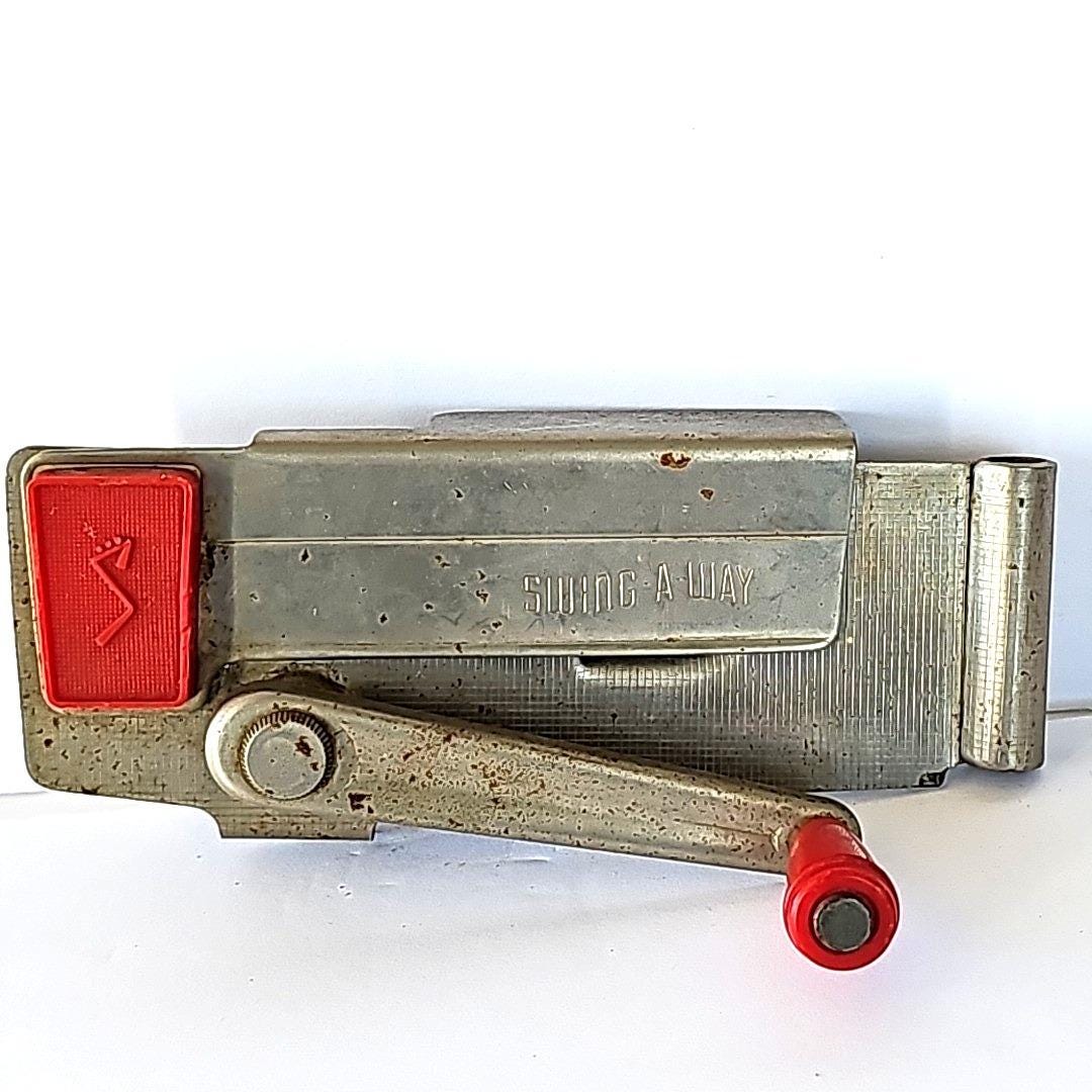 Vintage Swing-a-way Wall Mount Can Opener Magnetic Red Handle
