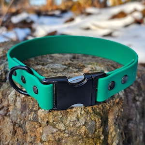Collier pour chien Biothane® à dégagement rapide 2,5 cm de large, boucle Alu-Max®, collier pour chien imperméable, collier pour chien en cuir végétalien, collier à dégagement latéral réglable