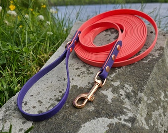 1/2" Long Line Biothane® Waterproof Leash - 1/2" longline, Waterproof longline, Vegan Leather longline