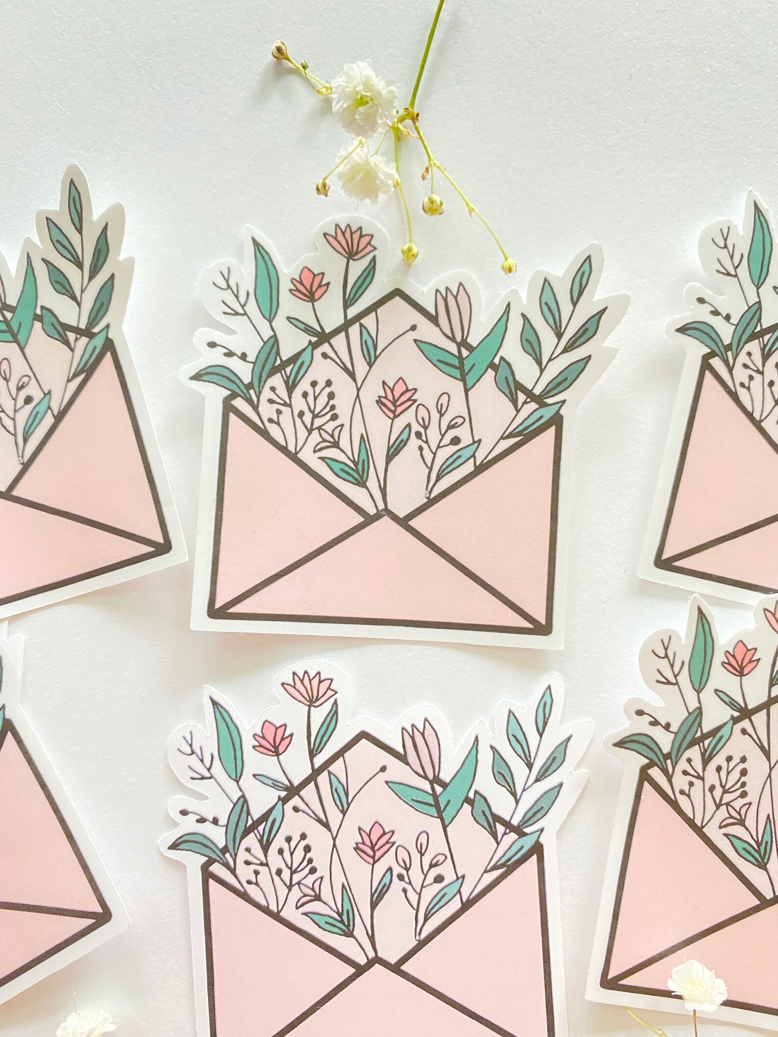 Flower Envelope Sticker Flower Sticker Sticker Laptop Etsy