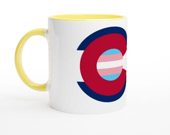 Colorado Trans Pride Keramiktasse - sechs kräftige Farben zur Auswahl