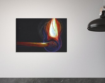 Flamme Buntstift Zeichnung Poster – Mattes Papier Kunstdruck VAS