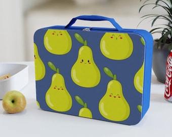 CUTE PEAR kids/adults insulated lunch box available in red, black, blue and pink