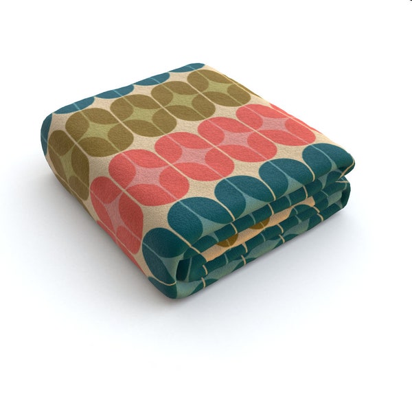 MID CENTURY AESTHETIC soft large polar fleece blanket throw, available in 2 sizes