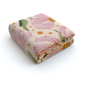 PINK CORNFLOWER soft large blanket throw, available in 2 sizes