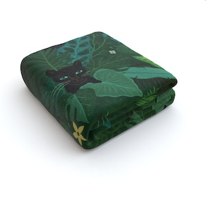 JUNGLE PANTHER soft large blanket throw, available in 2 sizes