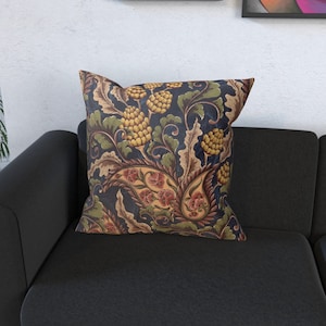 VICTORIAN TAPESTRY fabric cushion, available in 4 sizes, filled, cover only, faux suede and linen