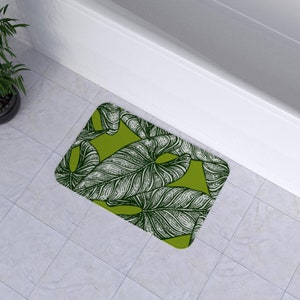 Bath Mat For Bathroom Green Boho Bathroom Rugs Non Slip Cute Leaves Small  Bath Rug Soft Absorbent Washable Carpet For Soft Throw - Bath Mats -  AliExpress