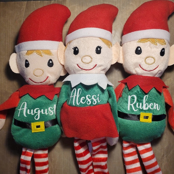 Elf buddy - personalized elf - plush elf - stuffed CHRISTMAS elf - elf - elves - named Christmas elves -stocking