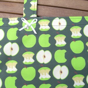 Apfeltasche, Stofftasche grün, lange Henkel, Baumwolle, Shoppingbag apple, Einkaufstasche