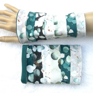 Eucalyptus patchwork cuffs arm warmers wrist warmers petrol white black grey mint Eucalyptus double-layered short