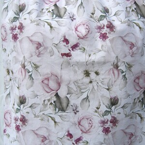 Shabby chic, Rosalie, Rosen, Aquarell, romantisch, Loop, Schal, Jersey, Blumen, floral, Rosenblüten und Blätter Bild 5