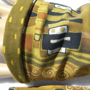 Gustav Klimt, cuffs, arm warmers, wrist warmers, Art Nouveau, Art Noveau, gold, yellow, OekoTex jersey, organic sweat, art, black, blue image 4