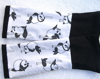 Panda pole dance, patchwork, cuffs, arm warmers, black, gray, double layer