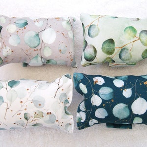 Eucalipto, travesseiro de porto, travesseiro de cinto de segurança, travesseiro de quimioterapia, marcapasso, sutiã de quimioterapia para câncer, travesseiro de cinto de segurança para câncer de mama, folhas, hortelã-pimenta