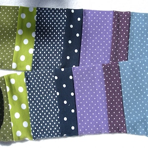 Patchwork cuffs arm warmers wrist warmers dots love green blue purple