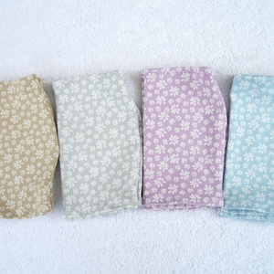 Flowers, Oekotex jersey, neurodermatitis, eczema, light cuffs, thumb hole, fingerless gloves, summer cuffs, pink, blue, grey, beige