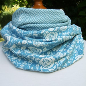 Loop light blue Stoffonkel organic sweat/jersey/jacquard herringbone denim blue blue light blue roses dots dots Kuller