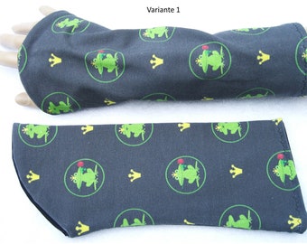 Froschkönig cuffs arm warmers jersey wrist warmers anthracite frog prince cotton