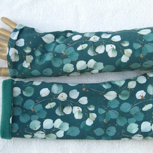 Eucalyptus Eucalyptus cuffs, fingerless gloves, inside cozy sweat, cotton jersey Oeko Tex