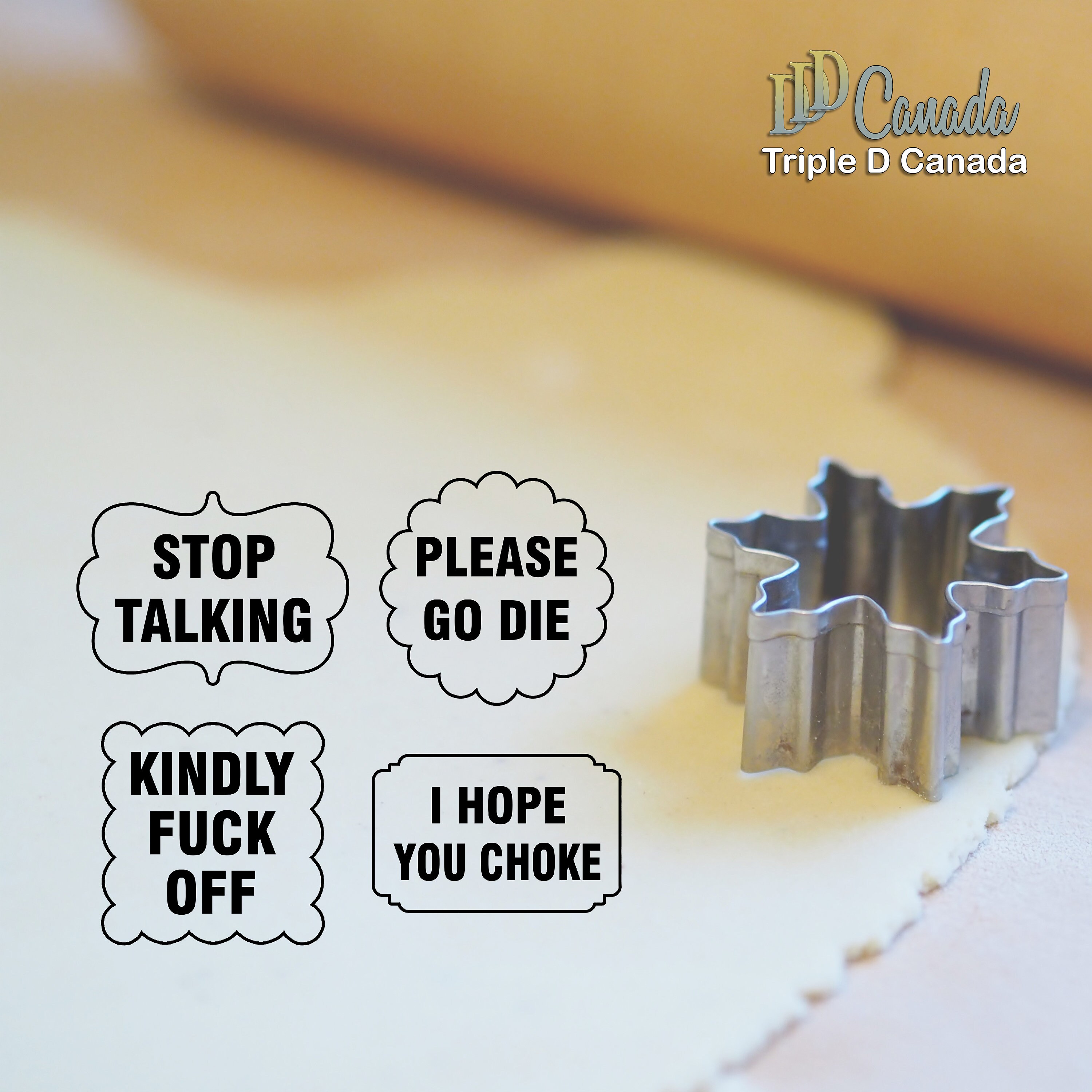 Mean Cookie Cutters Set of 4 tracking Available Etsy Canada