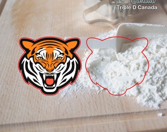 Aggressive Tiger Face Cookie Cutter (Tracking Available)