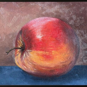 Original  Oil Painting “Apple“ | Rustic Kitchen Still Life, Framed