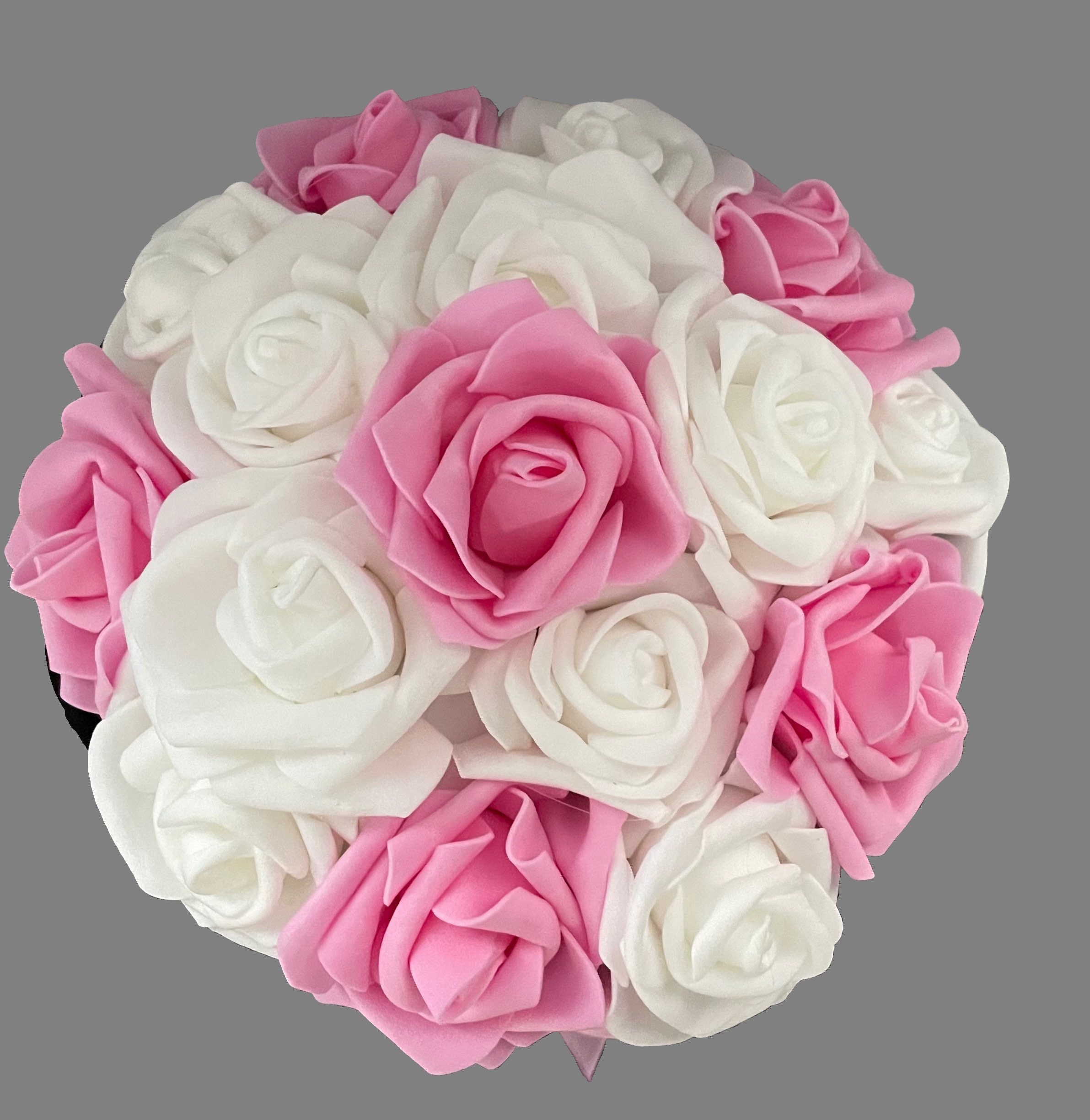 Rose Flower Box Grey Hat Box With Forever Roses Can Be Etsy UK