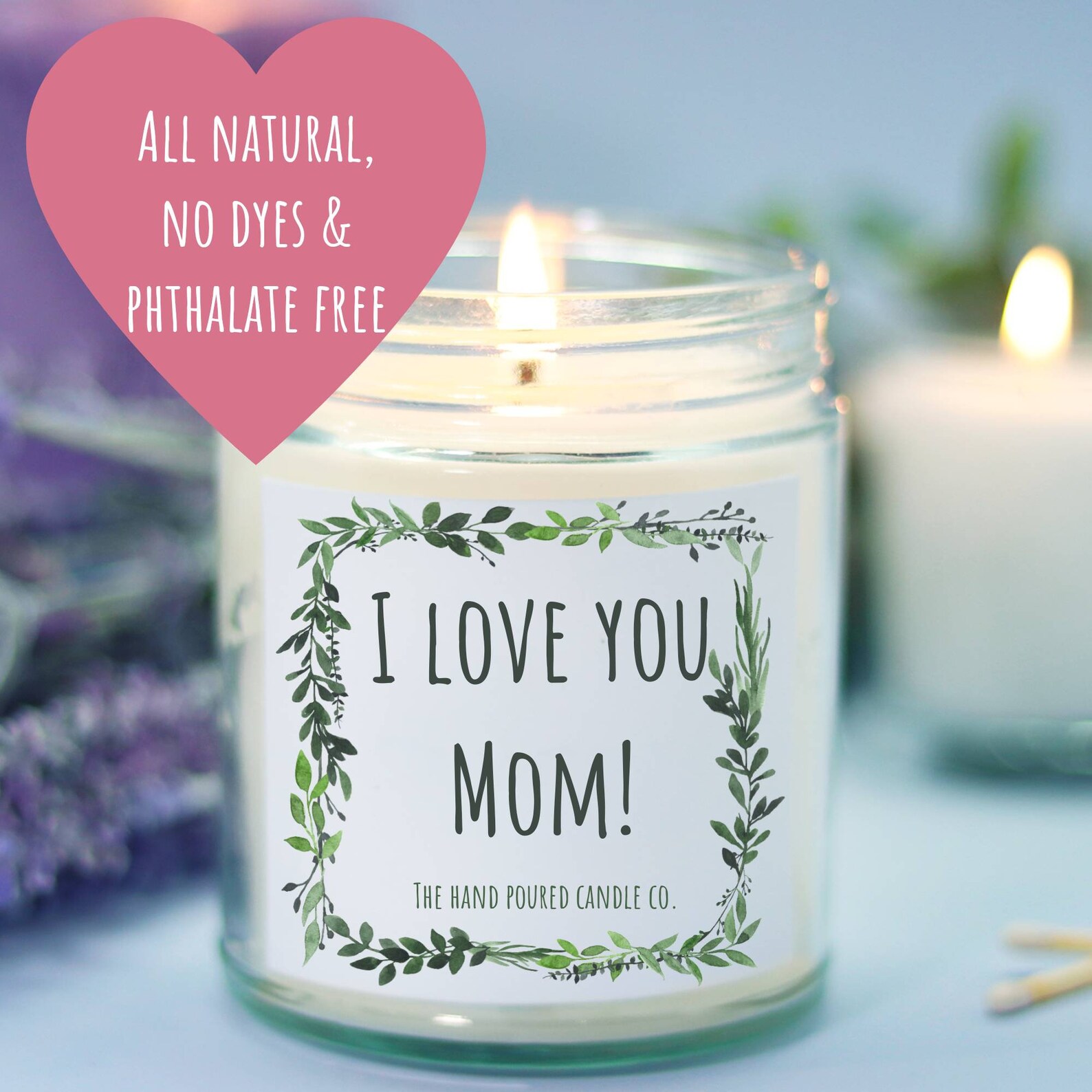 I love you mom candle mothers day gift scented candle for mom Etsy