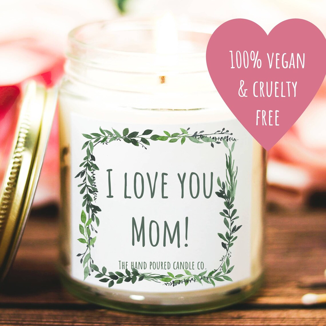 I love you mom candle mothers day gift scented candle for mom Etsy