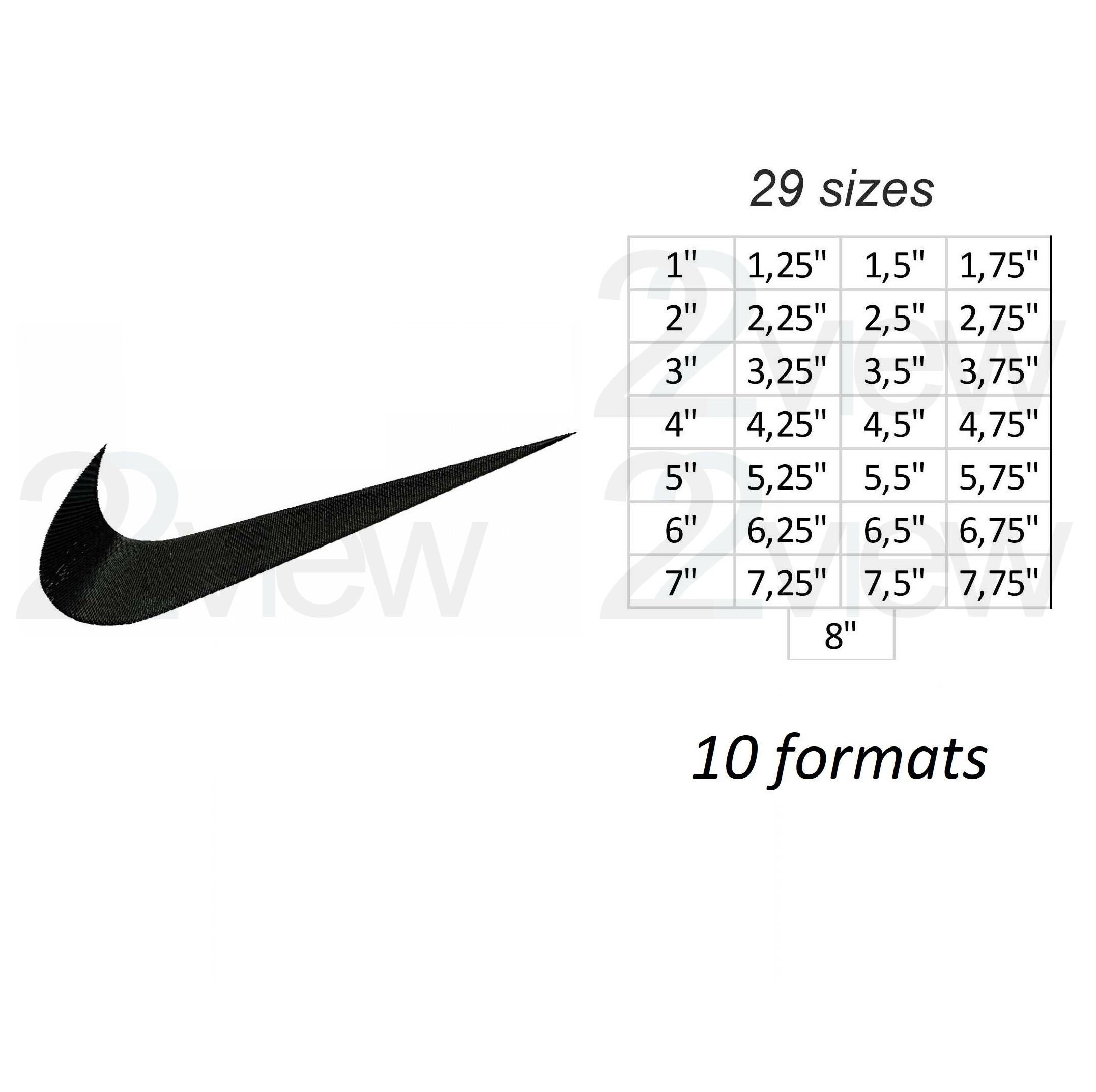 N1ke Swoosh 29 sizes! Embroidery design, 10 formats, Instant Download…