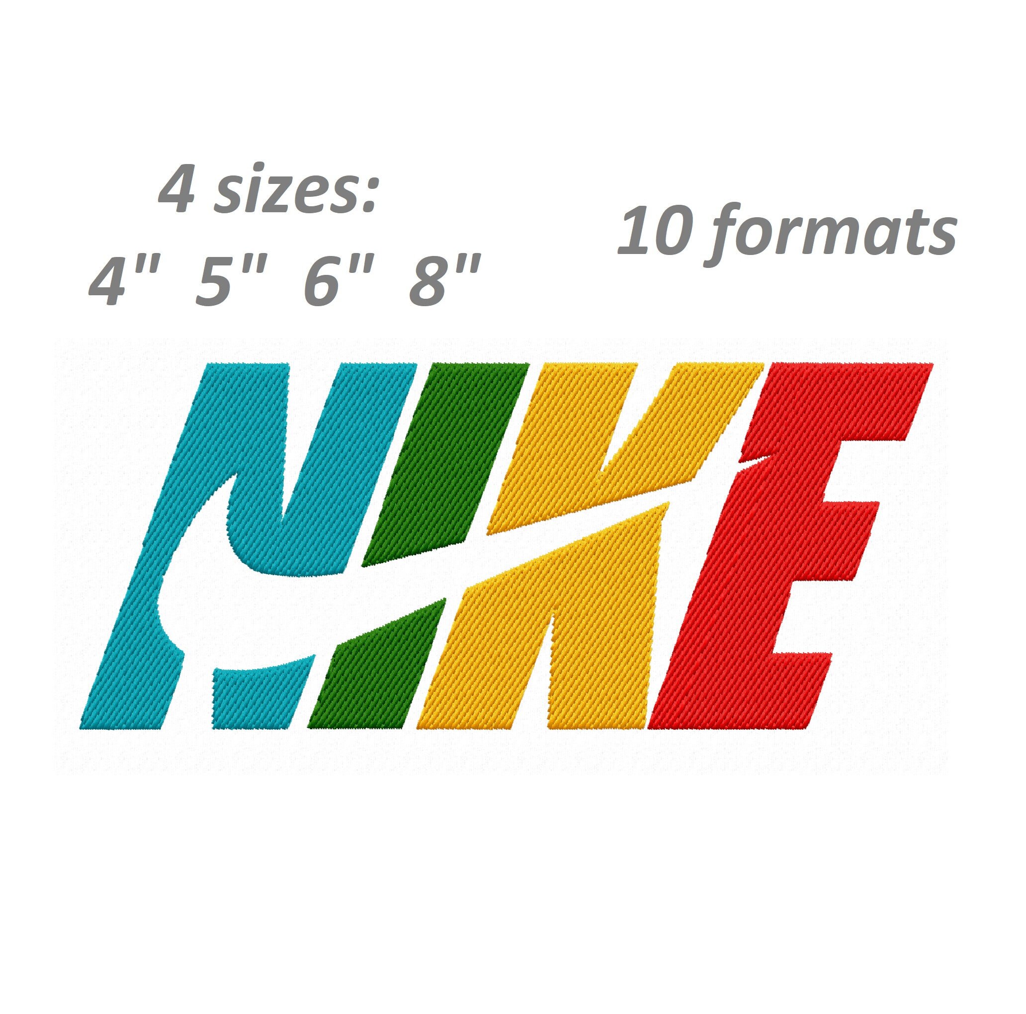 N1ke Slotted Embroidery Design, 4 best sizes, Instant Download #67 Mu…