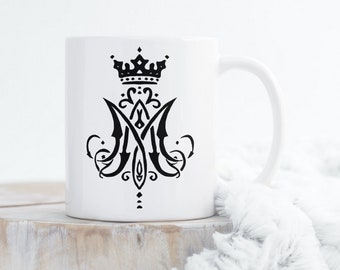Marian Monogram SVG Christian Religious Design Faith Jesus and Catholic SVG PNG for Cricut and Silhouette