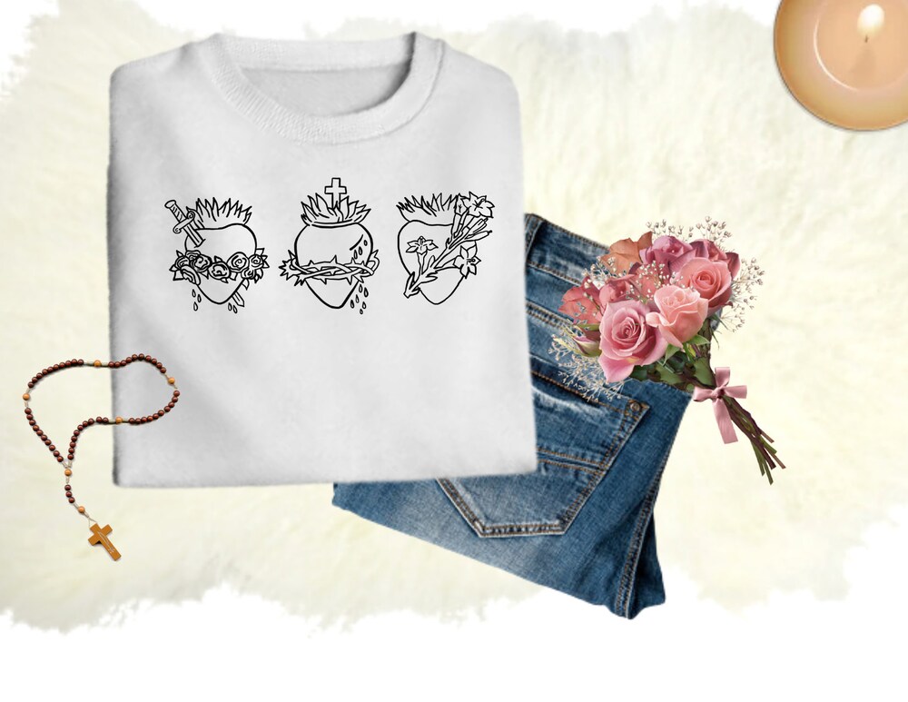 Faith Svg,Hearts Of The Holy Family Svg, Bible Quotes Shirt Gift Svg, For Cricut, Religious Svg, Jesus Svg, Png, Christian Svg Refinedstyle