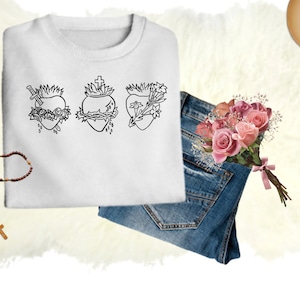 Cœurs de la Sainte Famille SVG, svg chrétien, svg religieux, foi svg, Jésus svg, bible Citations chemise cadeau svg, png, pour cricut
