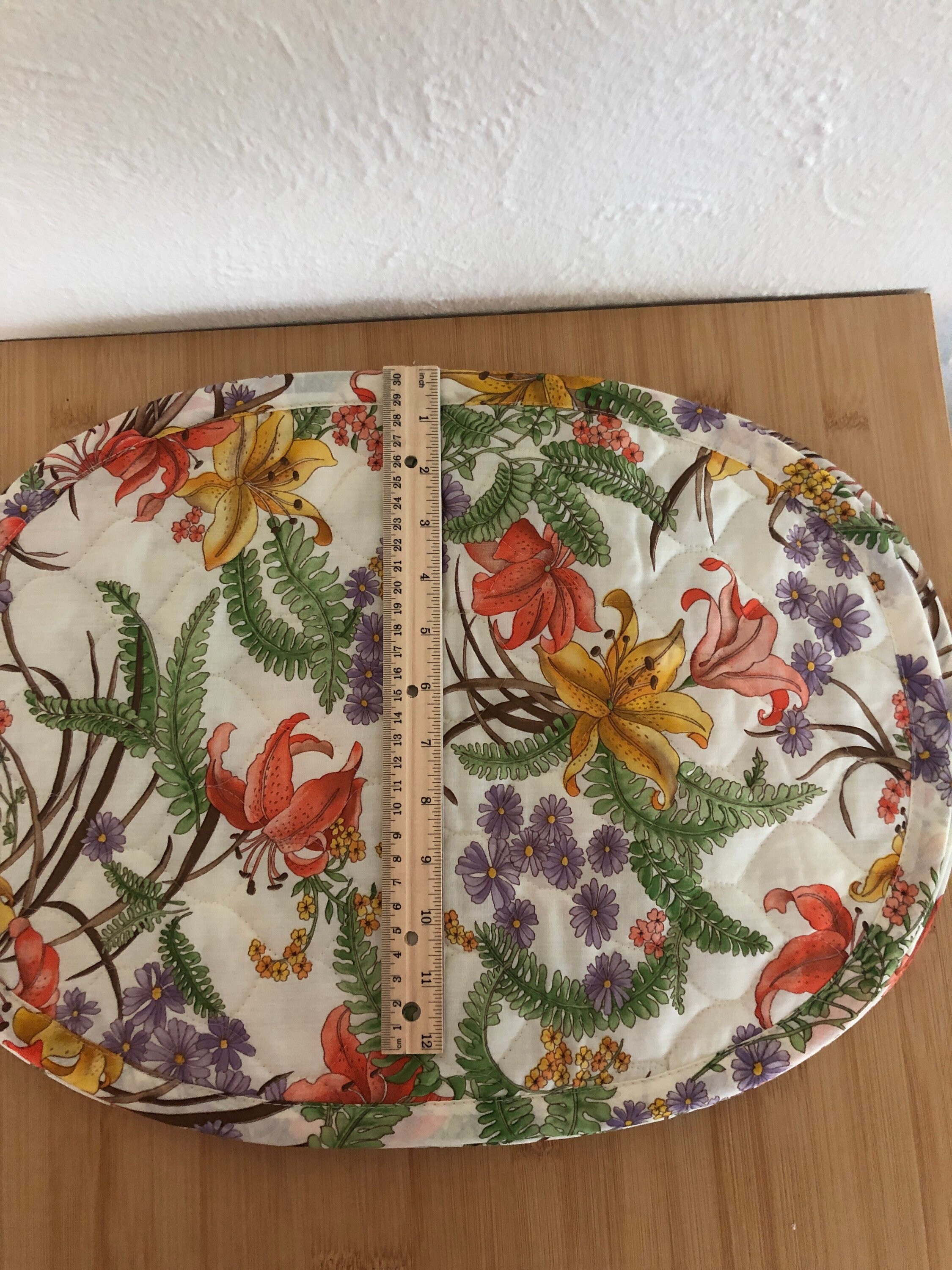 Vintage placemats set of 4/ quilted floral placemats/ beach Etsy