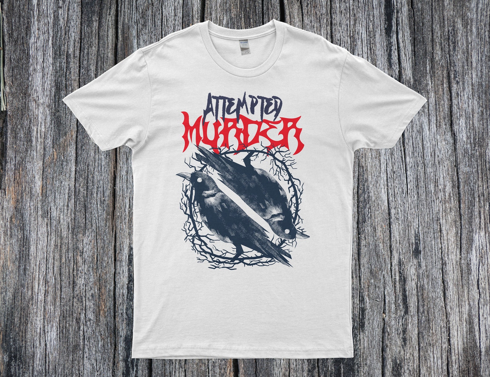 attempted murder crow t shirt