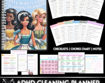 ADHD Cleaning Planner: Editable Chore Charts, Weekly Schedules (Canva Template)