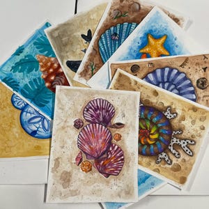 Tarjetas de acuarela originales pintadas a mano, únicas en su tipo
