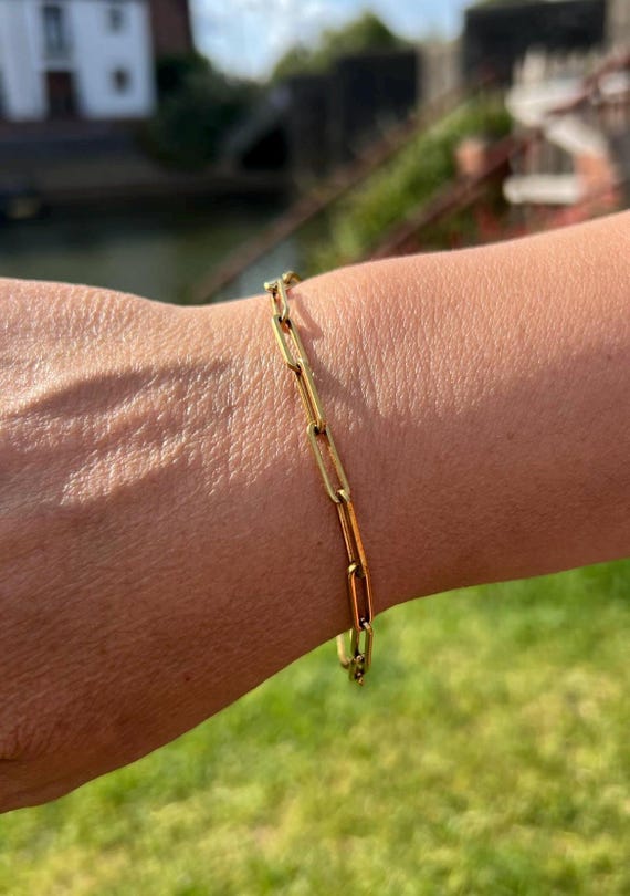 Gold Link Bracelet | Paperclip Bracelet | Gold Chain Bracelet | Everyday Bracelet